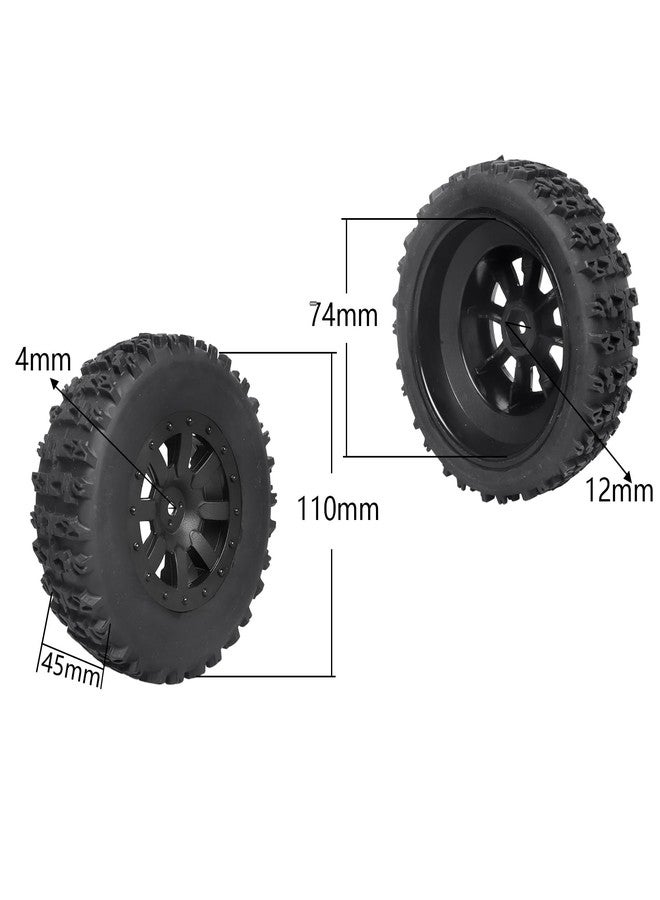 FriHobby Pre-Glued 1/10 RC Short Course Truck Tires and Wheels Set 12mm Hex for Traxxas Slash 4x4 BL-2S 2WD Redcat Blackout SC Losi SCT Team Associated SC10 HPI, with Foam Inserts (Type 1) - Image 2